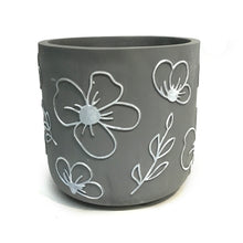 Load image into Gallery viewer, Pot, 6in, Cement Embossed Floral