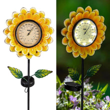 Load image into Gallery viewer, Garden Stake, Solar, Flower Thermometer, Ast