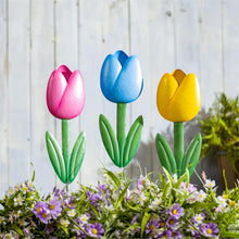 Load image into Gallery viewer, Garden Stake, Metal Tulip, 3 Assorted