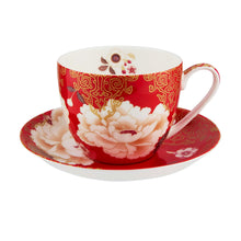 Load image into Gallery viewer, Cup & Saucer, Ceramic, Kimono, Red, 480ml