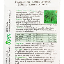 Load image into Gallery viewer, Corn Salad- Lambs Lettuce Seeds, OSC