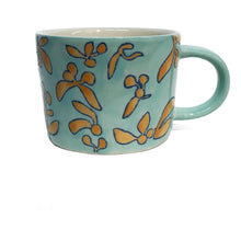 Load image into Gallery viewer, Stoneware Mug, 10oz, Wax Relief Flowers, 4 Ast