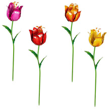 Load image into Gallery viewer, Garden Stake, Whta She Shed Metal Tulip, 4 Asst