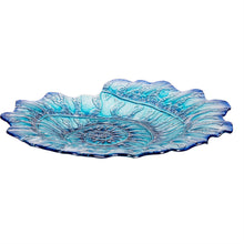 Load image into Gallery viewer, Glass Bird Bath, Blue Shell 18in