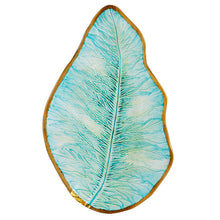Load image into Gallery viewer, Glass Bird Bath, Fern Leaf Shaped, 18in