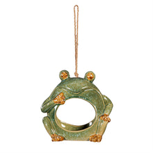 Load image into Gallery viewer, Ceramic Bird Feeder, Green Frog