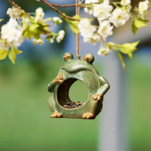 Load image into Gallery viewer, Ceramic Bird Feeder, Green Frog