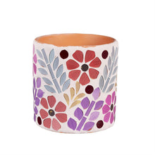 Load image into Gallery viewer, Pot, Ceramic, 4in, Floral Mosaic, 2 Assorted