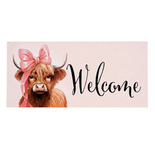 Load image into Gallery viewer, Bowtiful Highland Cow Sassafras Switch Door Mat