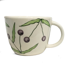 Load image into Gallery viewer, Stoneware Mug, Painted Cherries, 2 Assorted
