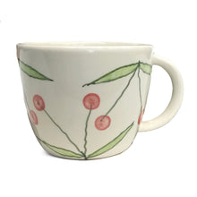 Load image into Gallery viewer, Stoneware Mug, Painted Cherries, 2 Assorted