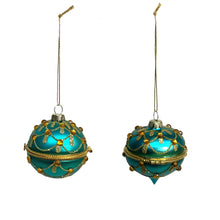 Load image into Gallery viewer, Ornament, Teal/Gold KeepSake, 2 Assorted