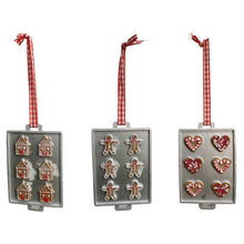 Load image into Gallery viewer, Ornament, White Try Gingerbread, 3 Assorted