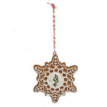 Load image into Gallery viewer, Ornament, SnowflakeGingerbread, 2 Assorted