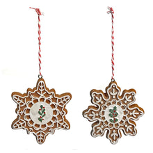 Load image into Gallery viewer, Ornament, SnowflakeGingerbread, 2 Assorted