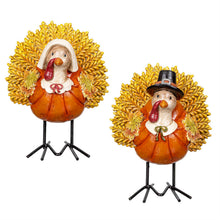 Load image into Gallery viewer, Resin Decor, Fall Turkey,2 Assorted