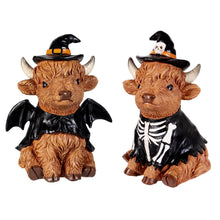 Load image into Gallery viewer, Resin Decor, Halloween Highland Cow, 2 Assorted