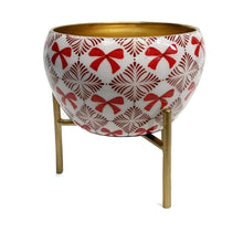 Load image into Gallery viewer, Planter With Stand, metal, Red Bows, Assorted