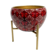 Load image into Gallery viewer, Planter With Stand, metal, Red Bows, Assorted