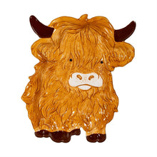 Load image into Gallery viewer, Plate, Ceramic, Embossed Highland Cow