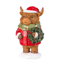Load image into Gallery viewer, Decor, Xmas Highland Cows, 2 Assorted