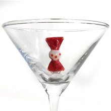 Load image into Gallery viewer, Martini Glass, Hand-Blown Holiday, Figure Inside