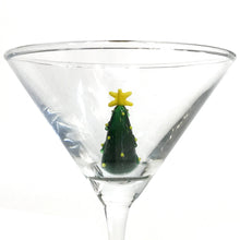 Load image into Gallery viewer, Martini Glass, Hand-Blown Holiday, Figure Inside