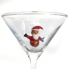 Load image into Gallery viewer, Martini Glass, Hand-Blown Holiday, Figure Inside