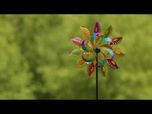 Load and play video in Gallery viewer, Colorful Leaves Spinner Garden Stake, 75in
