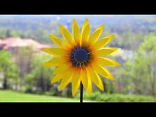 Load and play video in Gallery viewer, Statement Sunflower Spinner Garden Stake, 75in

