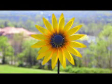 Load and play video in Gallery viewer, Statement Sunflower Spinner Garden Stake, 75in