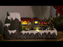 Load and play video in Gallery viewer, LED Christmas Train W/Music Table Decor, 12.6in