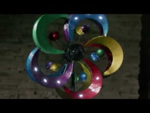 Load and play video in Gallery viewer, Solar Rainbow Daisy Spinner Garden Stake, 75in