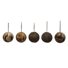 Load image into Gallery viewer, Ornament, Feather Ball w Leather Hanger