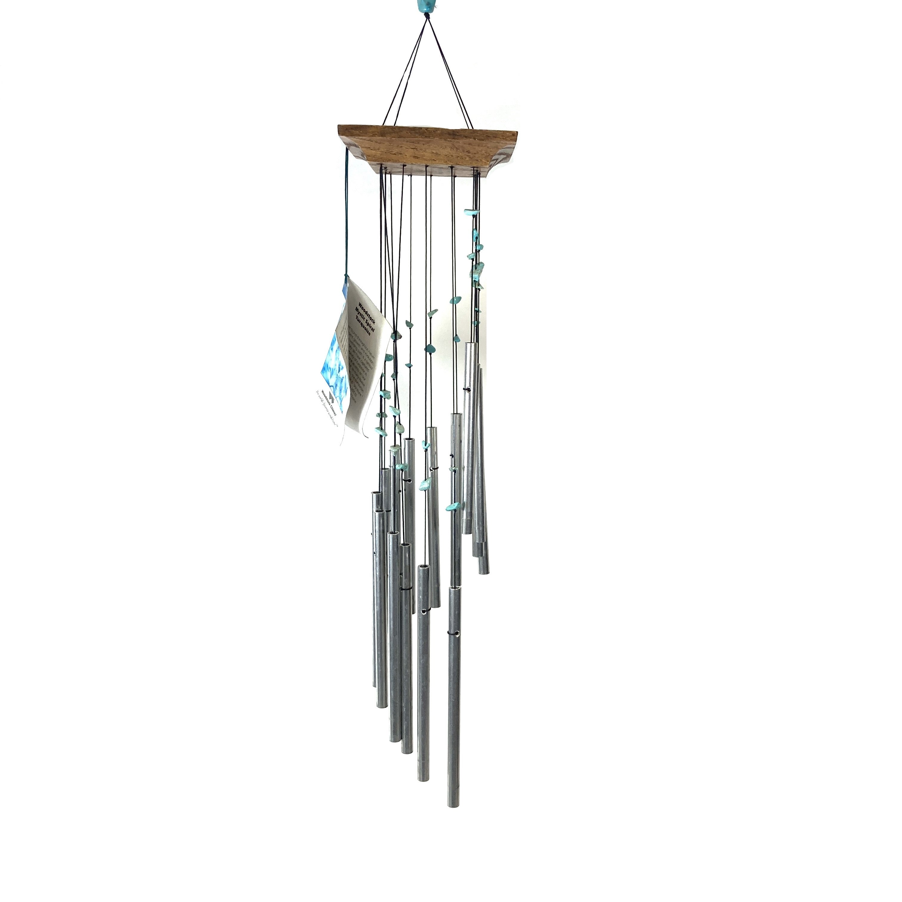 Mystic Spiral Wind Chime, Turquoise, 22in – Floral Acres