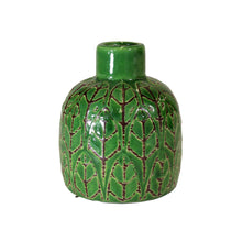 Load image into Gallery viewer, Embossed Stoneware Vase, Medium, Green