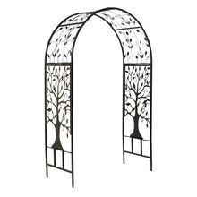Load image into Gallery viewer, Metal Arched Garden Arbor, Tree of Life Design - Floral Acres Greenhouse & Garden Centre