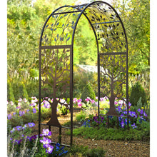 Load image into Gallery viewer, Metal Arched Garden Arbor, Tree of Life Design - Floral Acres Greenhouse & Garden Centre