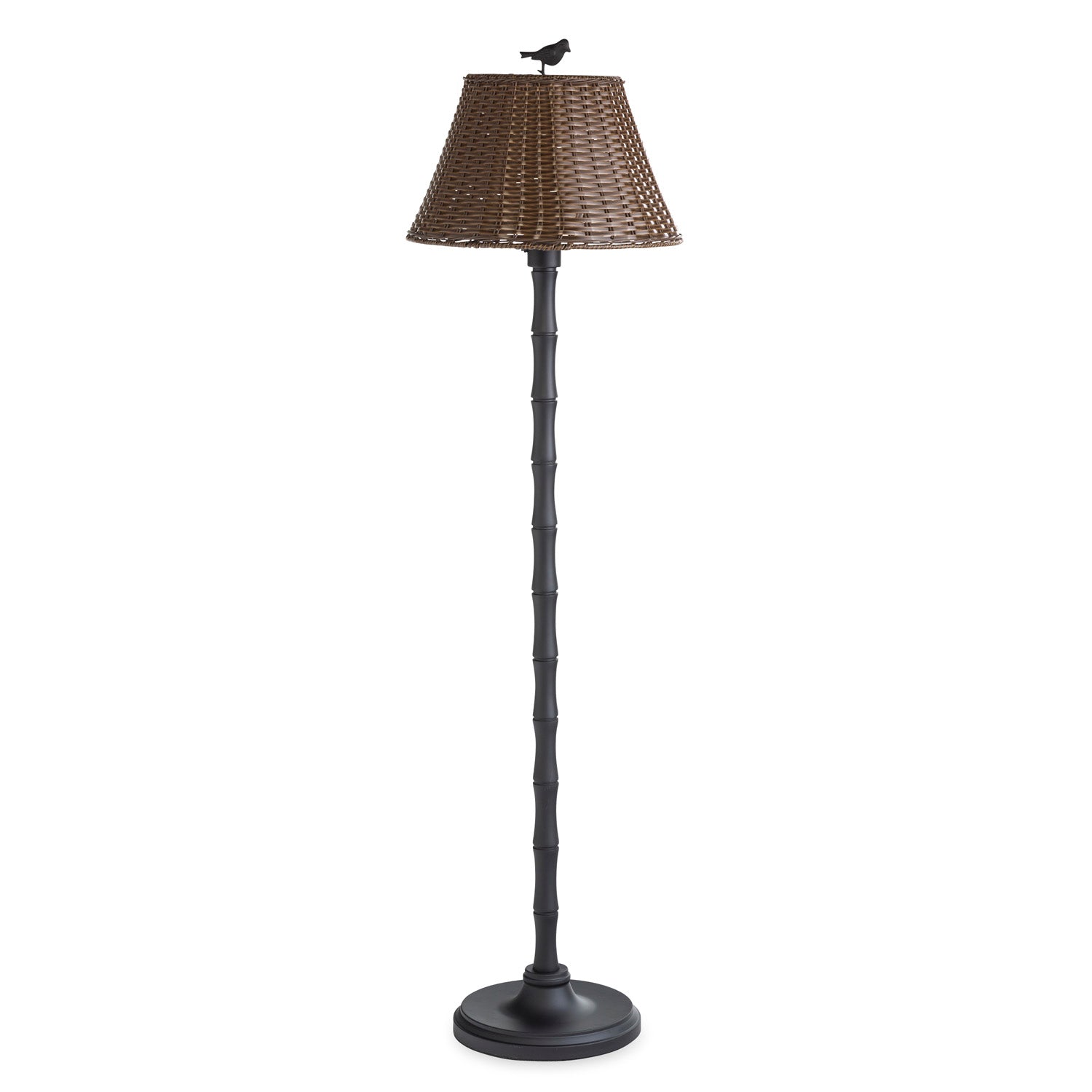 Waterproof Outdoor Wicker Floor Lamp, Brown – Floral Acres