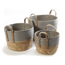 Load image into Gallery viewer, Maize & Cattail Storage Basket, Grey, Medium - Floral Acres Greenhouse & Garden Centre