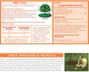 Jobe's Fruit/Citrus Fertilizer Spike [11-3-4], 9pk - Floral Acres Greenhouse & Garden Centre