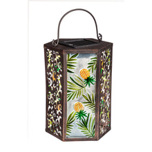 Load image into Gallery viewer, Hand Painted Solar Glass/Metal Lantern, Pineapple - Floral Acres Greenhouse & Garden Centre