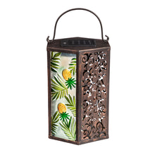 Load image into Gallery viewer, Hand Painted Solar Glass/Metal Lantern, Pineapple - Floral Acres Greenhouse & Garden Centre