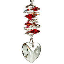 Load image into Gallery viewer, Crystal Heart Cascade Suncatcher, Ruby - Floral Acres Greenhouse & Garden Centre