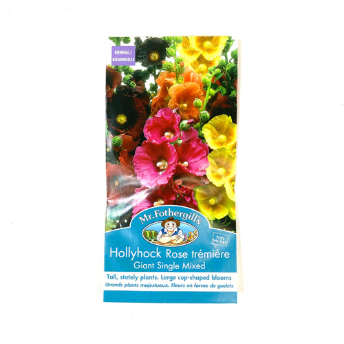 Hollyhock - Giant Single Seeds, Mr Fothergill's - Floral Acres Greenhouse & Garden Centre