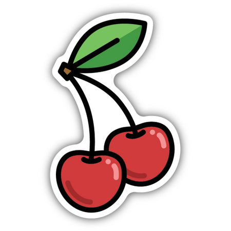 Cherry Stems Sticker, 3in - Floral Acres Greenhouse & Garden Centre