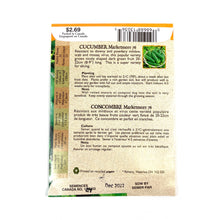 Load image into Gallery viewer, Cucumber - Marketmore Seeds, Aimers Organic - Floral Acres Greenhouse & Garden Centre