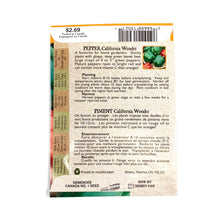 Load image into Gallery viewer, Pepper - California Wonder Seeds, Aimers Organic - Floral Acres Greenhouse & Garden Centre