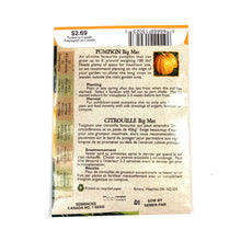 Load image into Gallery viewer, Pumpkin - Big Max Seeds, Aimers Organic - Floral Acres Greenhouse & Garden Centre