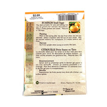 Load image into Gallery viewer, Pumpkin - Small Sugar Seeds, Aimers Organic - Floral Acres Greenhouse & Garden Centre